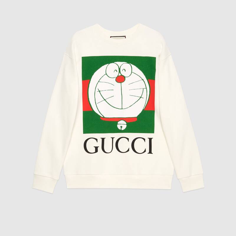 617964 XJDIJ 9095 002 100 0000 Light Doraemon x Gucci cotton sweatshirt