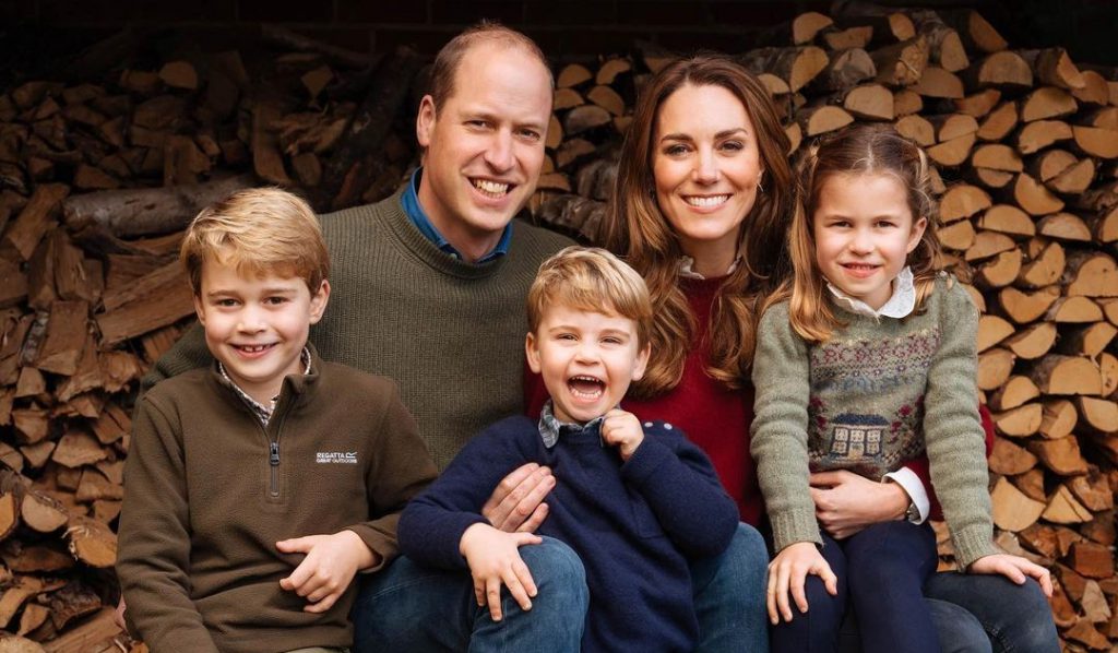 Prince William and Duchess Kate Middleton with their children Prince George, Princess Charlotte, and Prince Louis honoring the late Princess Diana on Mother's day.