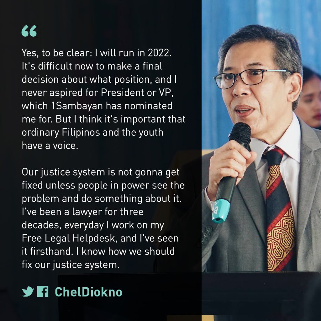 Chel Diokno Will Run in the 2022 Elections