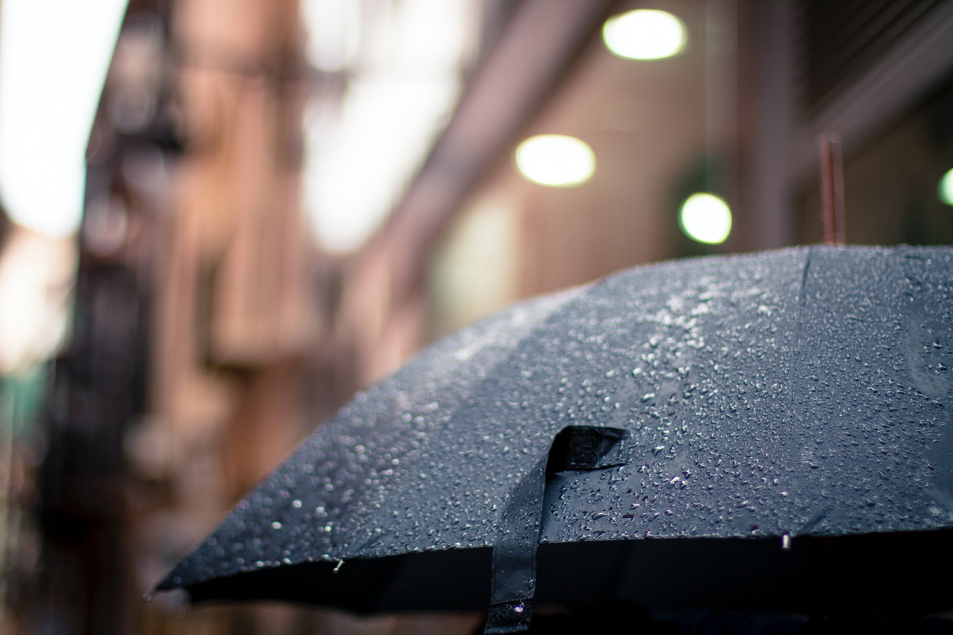 raindrops on umbrella