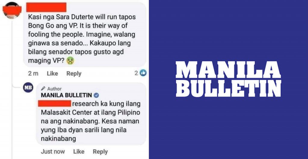 Manila Bulletin apologizes for Bong Go argument made using official account