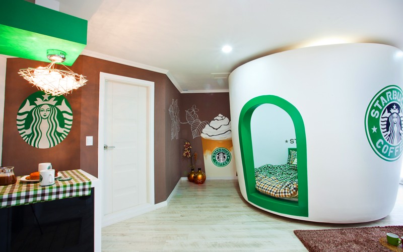 LOOK: Love coffee? Sleep inside a giant mug in this Starbucks-themed room