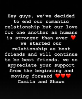 Shawn Mendes and Camila Cabello Announce Breakup