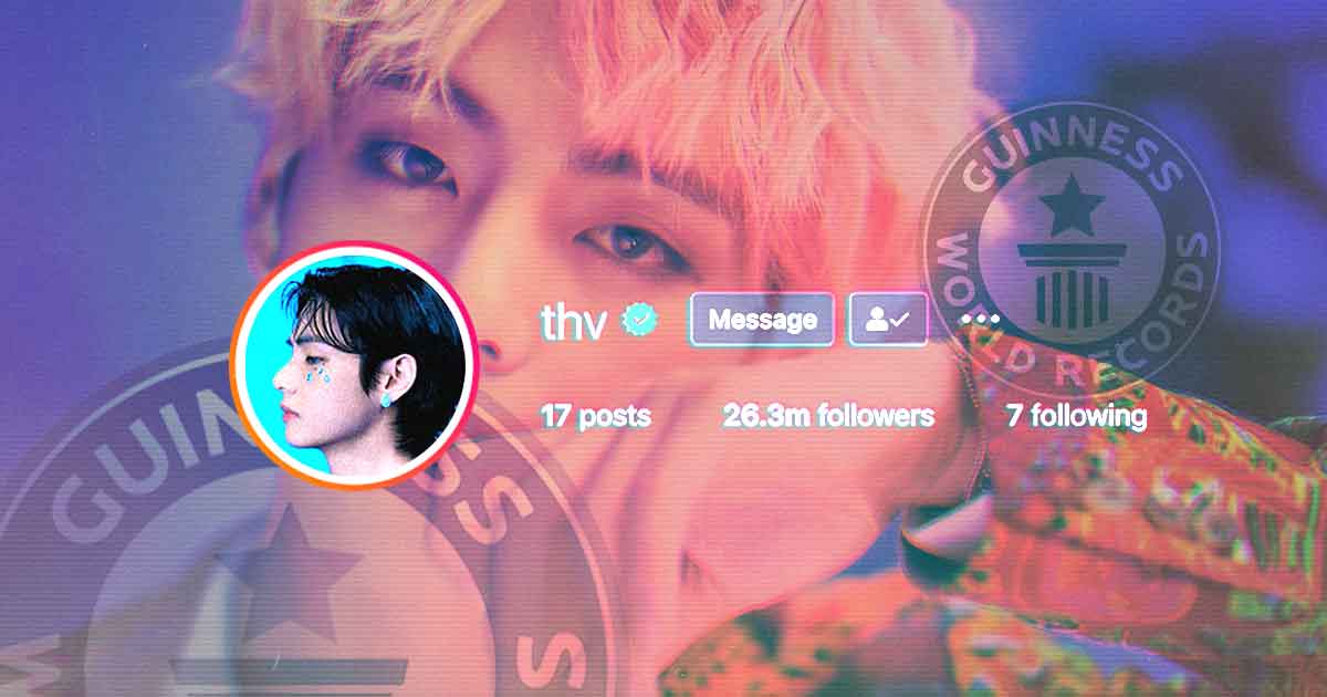 Bts V Breaks Two Guinness World Records For His New Instagram Account Freebiemnl