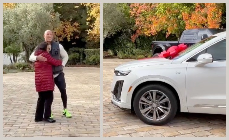 Dwayne Johnson Surprises His Mom With New Car For Christmas