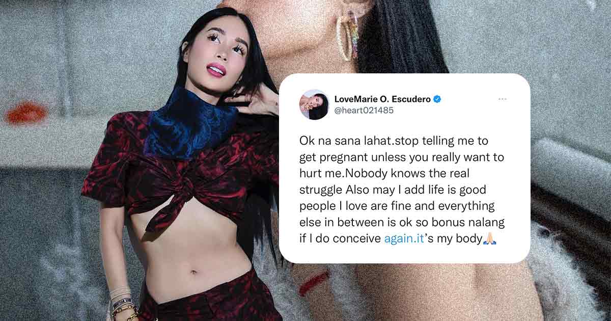 Heart Evangelista Claps Back At Netizens Who Probe Her Fertility Issue