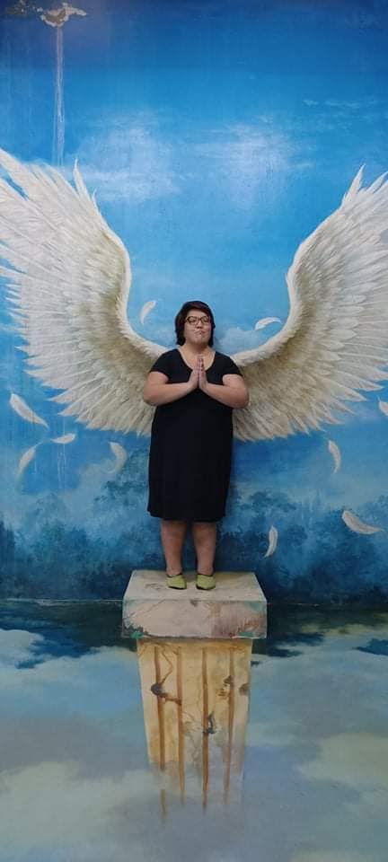 Art In Island has a piece of 3D art where you can pretend to be an angel.