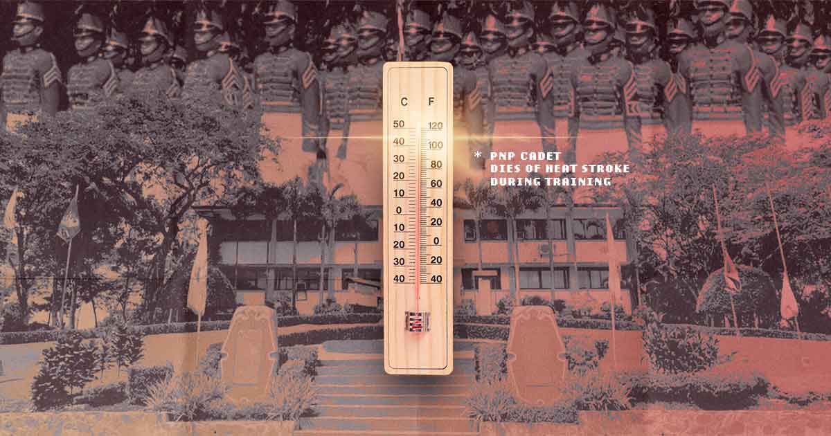 Header image with Rafael Sakkam's PNP cadet class in the background and a thermometer with a high reading front and center