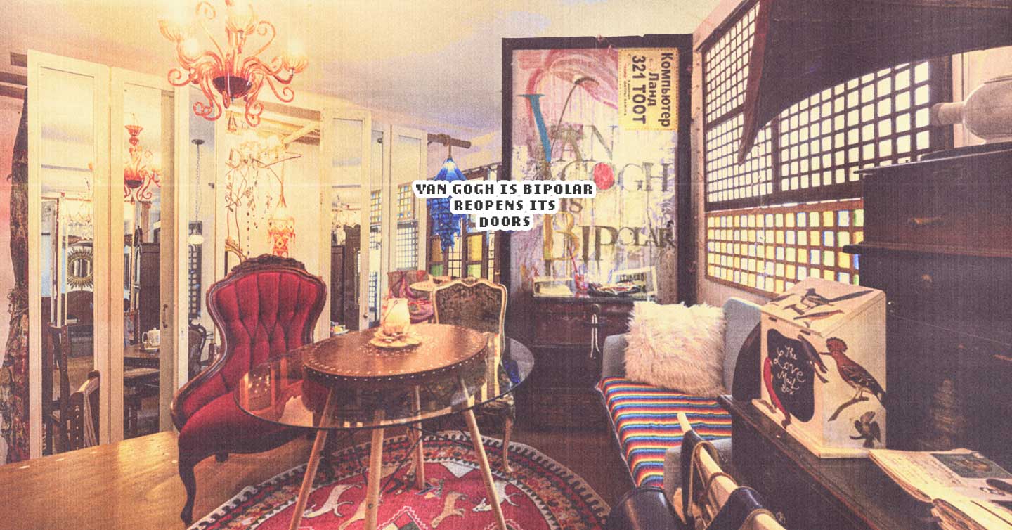 header image featuring the bright interior of van Gogh is bipolar restaurant