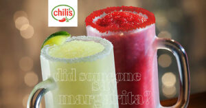 header image featuring two giant salt-rimmed mugs with margaritas from Chili's