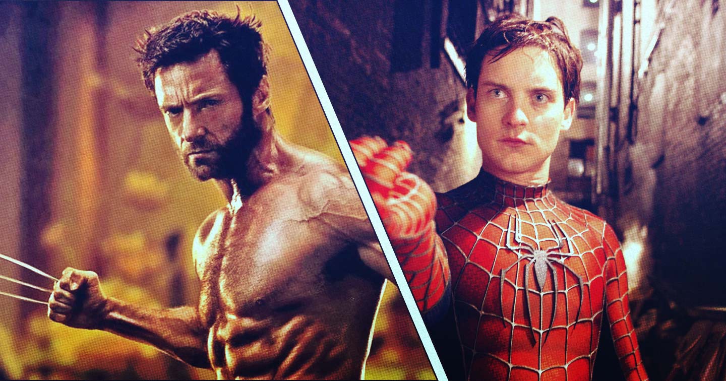 Hugh Jackman and Tobey Maguire in Avengers Secret Wars