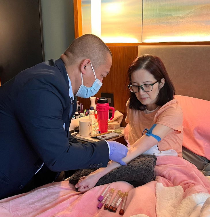 Kris Aquino getting herself checked by a medical professional. 