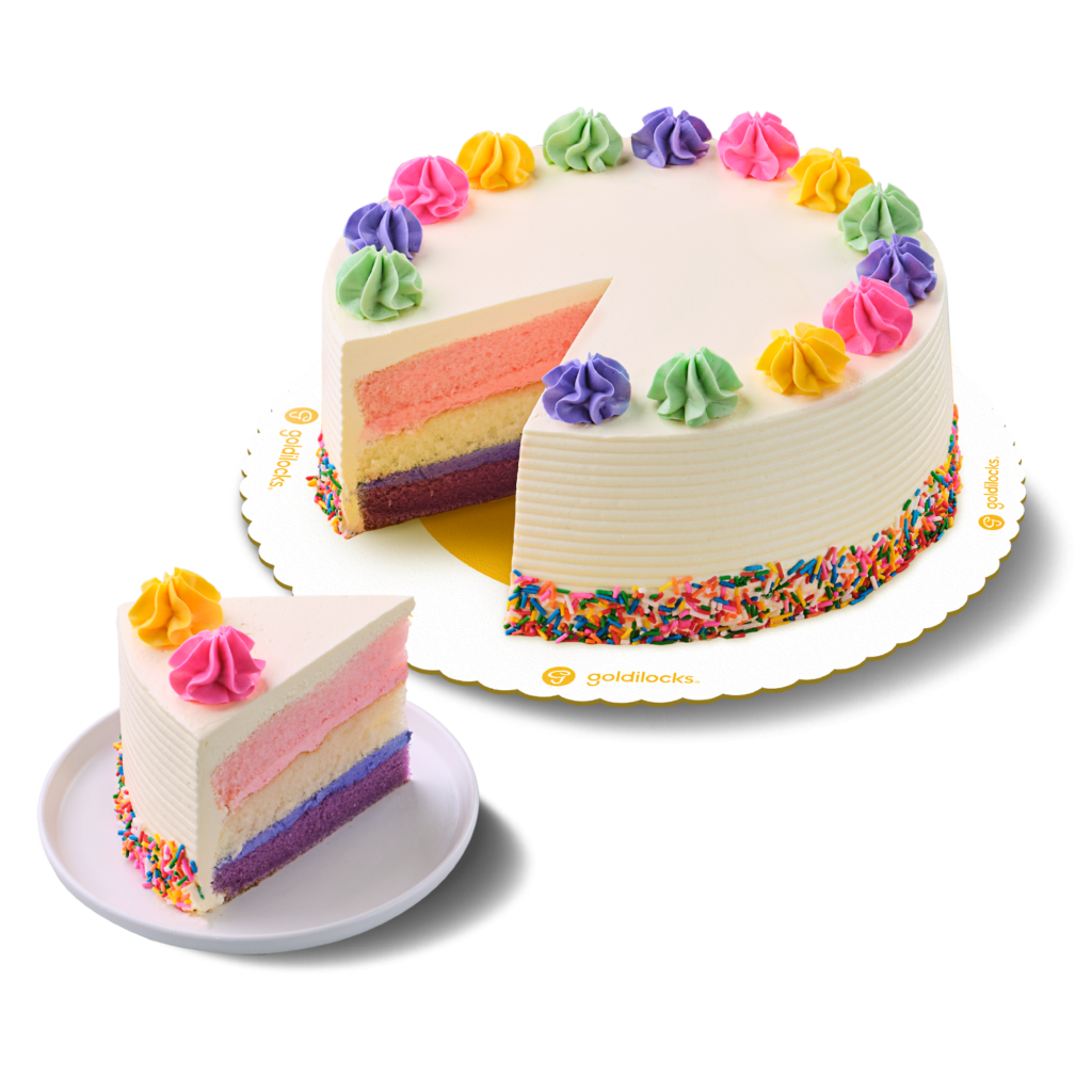 Goldilocks' rainbow magic cake 