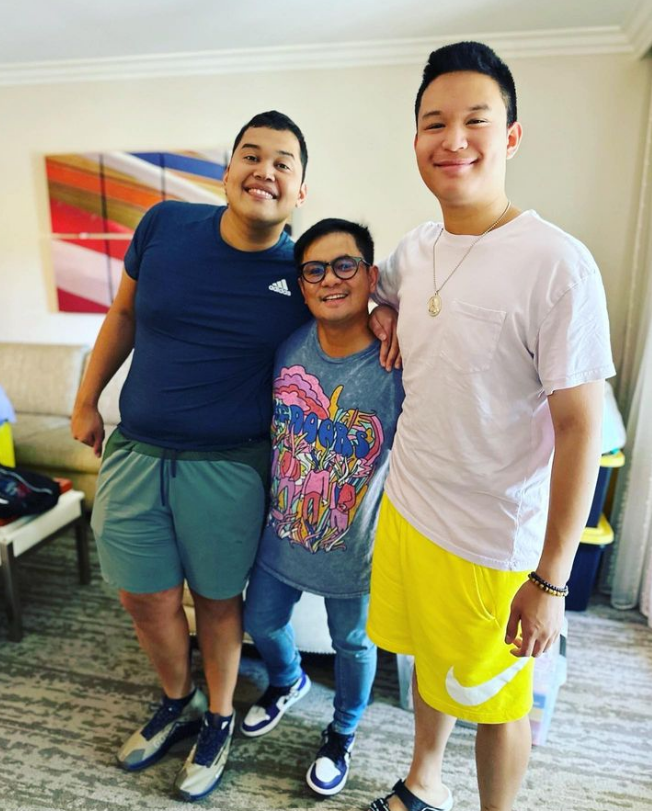 Ogie Alcasid with Kris Aquino's sons Josh and Bimby