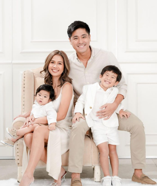 Kaye Abad with husband and two sons