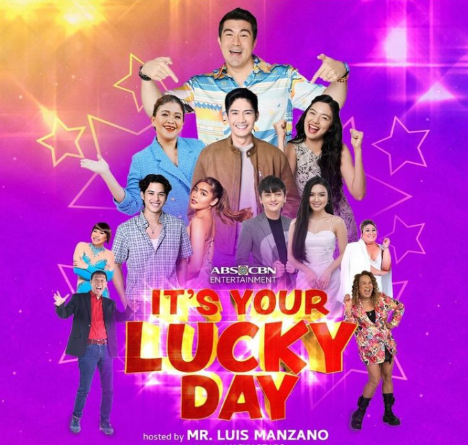 Luis Manzano and other "It's Your Lucky Day" hosts