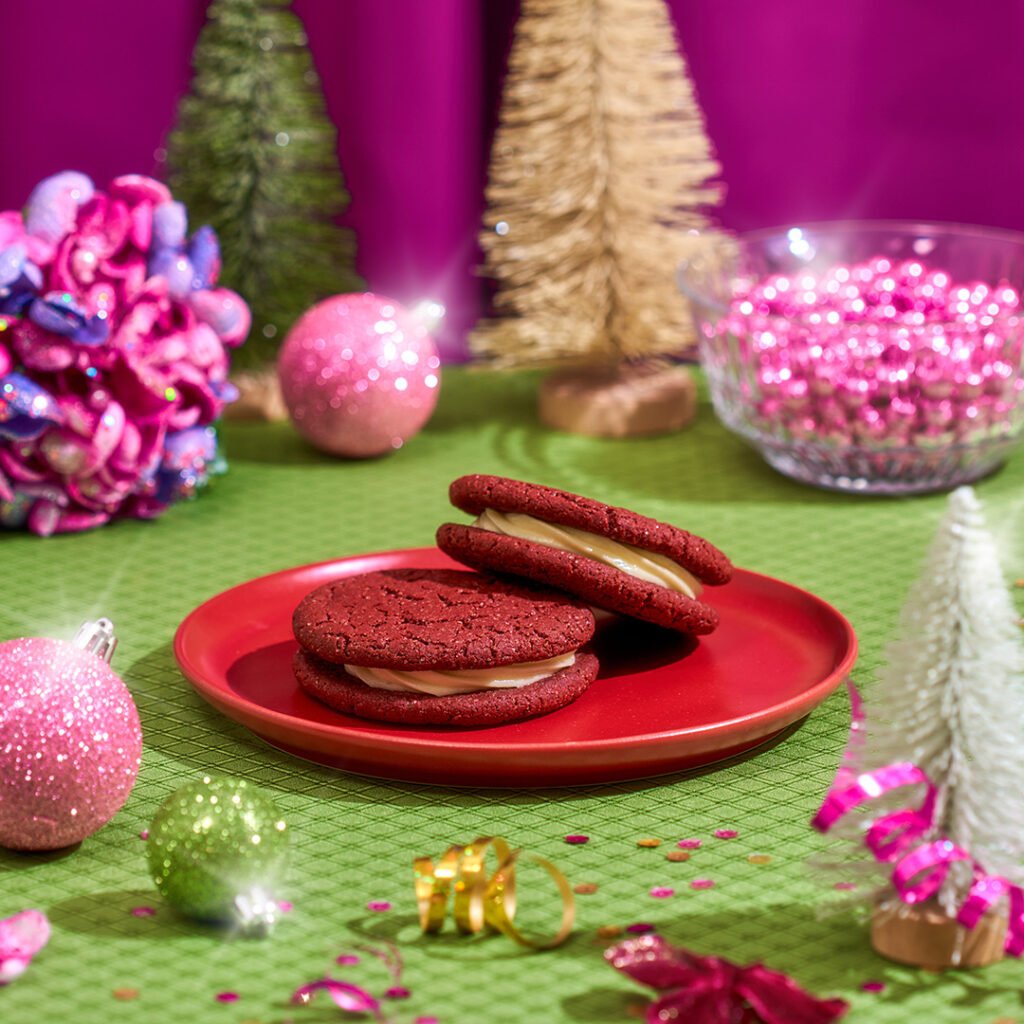 1080px x 1080px Holiday FY24 Food Highlight Red Velvet Whoopie Pie