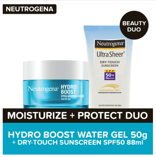 Neutrogena Hydro Boost Water Gel 50g + Ultra Sheer Dry-Touch Face Sunscreen SPF50 88ml