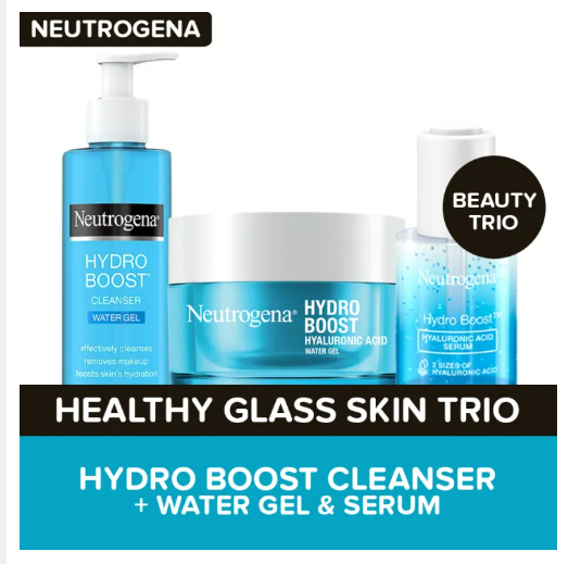 Neutrogena Hydro Boost Cleanser 145ml + Water Gel 50g + Serum 30ml