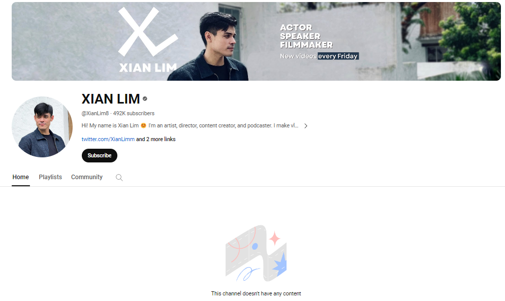Xian Lim YouTube account 