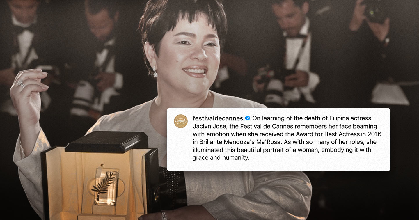 Cannes Film Festival Pays Tribute To Jaclyn Jose