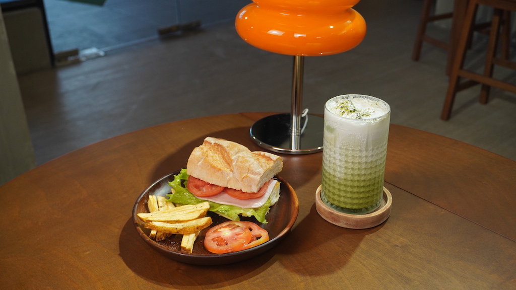 Matchata Matcha and Horchata and Ham Prosciutto Baguette